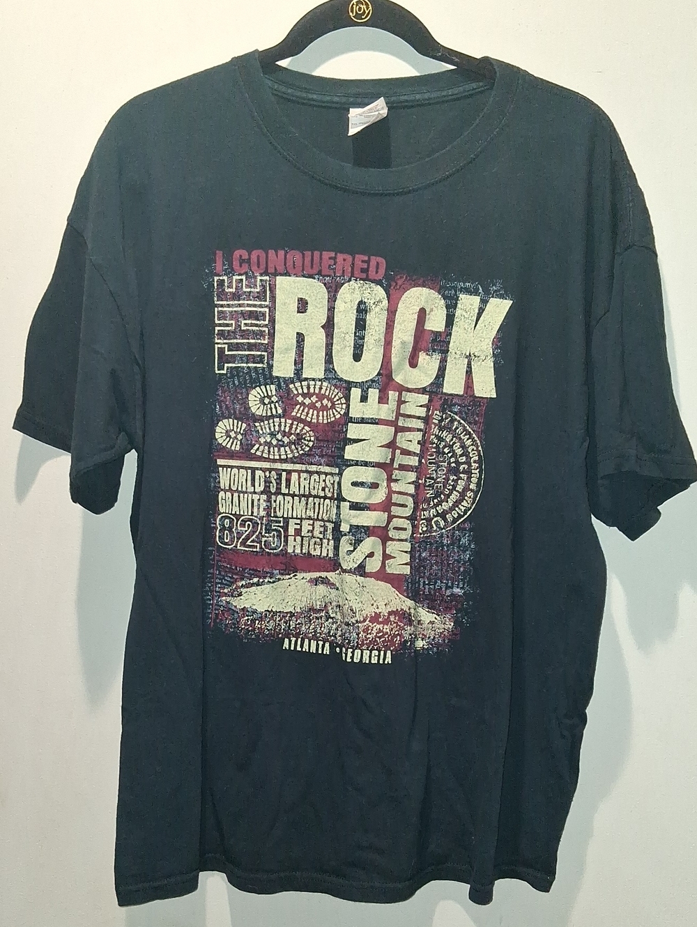 Gildan Black Short Sleeve Tee with Vintage Stone Mountain Graphic